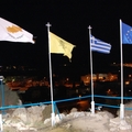 vlajky pred kostolíkom na kopci nad Protarasom